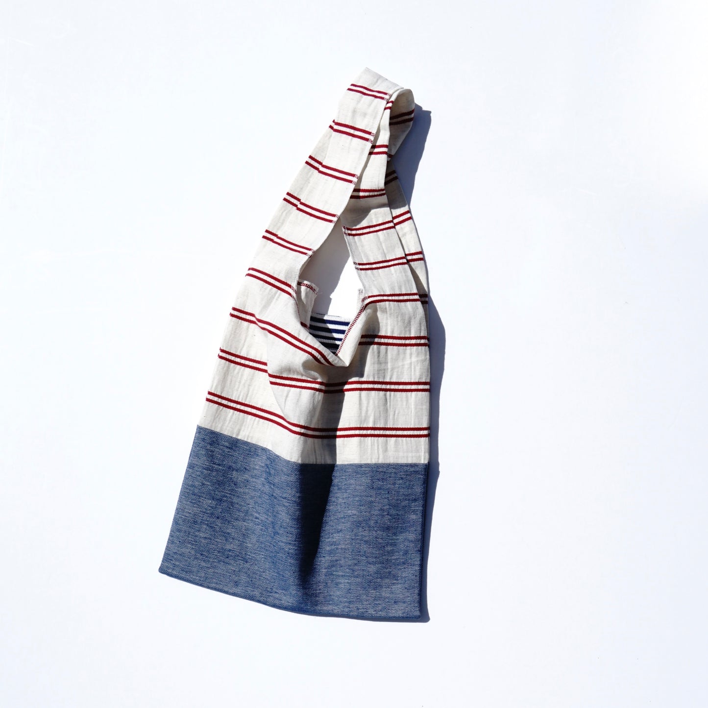 202004ECO22 Shoulder bag / stripes - red