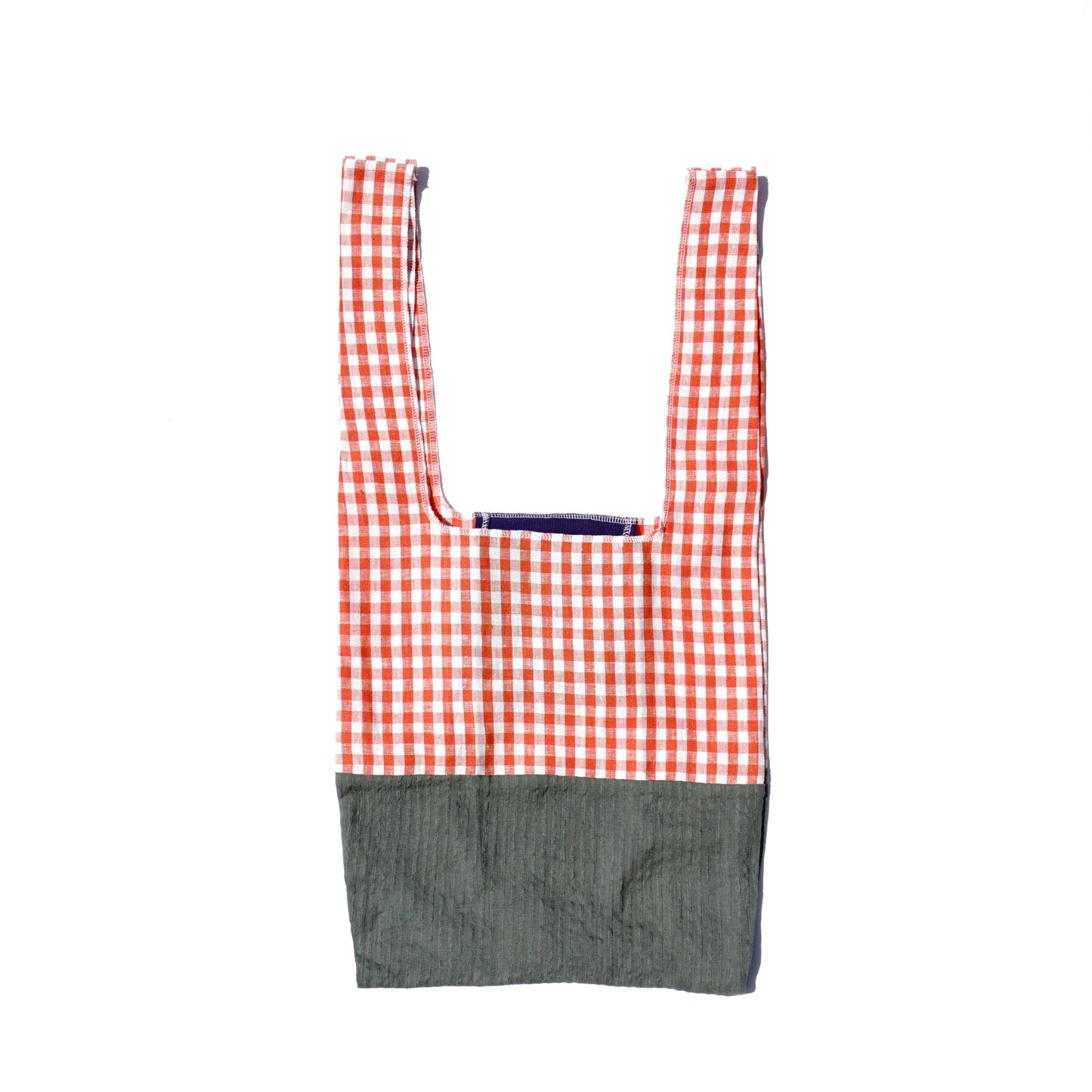 202007ECO03 Shoulder bag / gingham check-orange