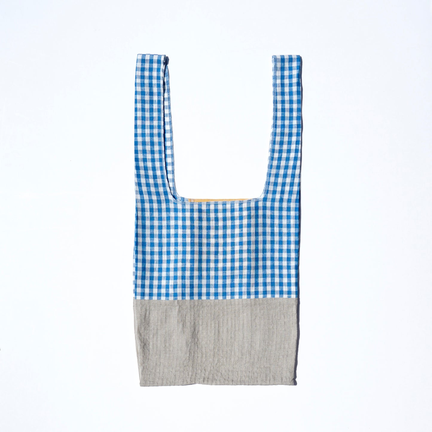 202007ECO04 Shoulder bag / gingham check-blue