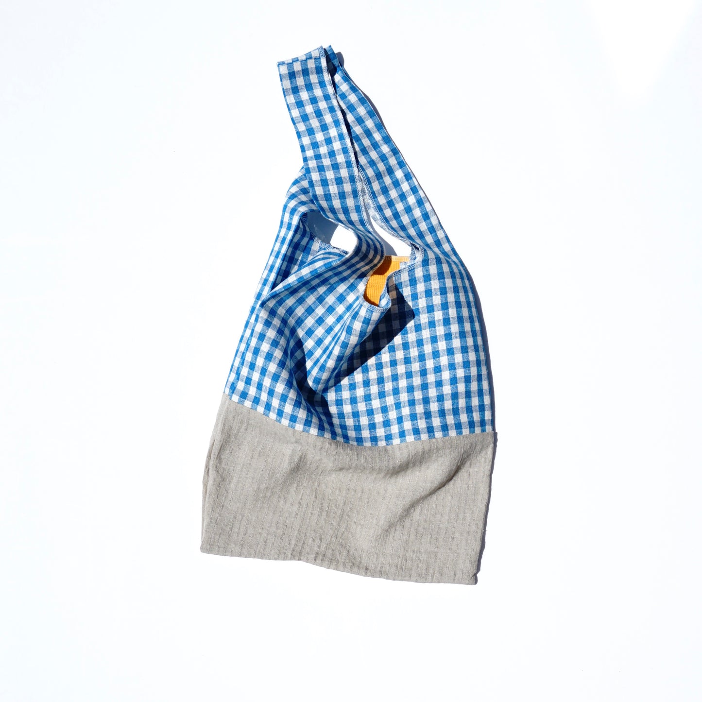 202007ECO04 Shoulder bag / gingham check-blue