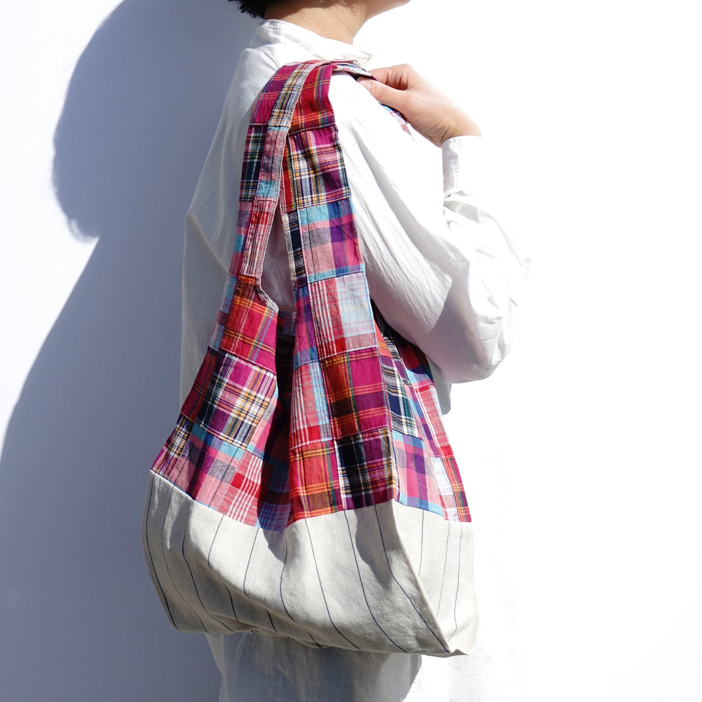 202101ECO02 Shoulder bag / patchwork-pink
