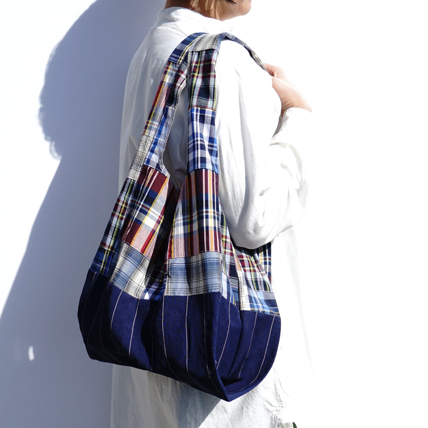 202101ECO04 Shoulder bag / patchwork-navy