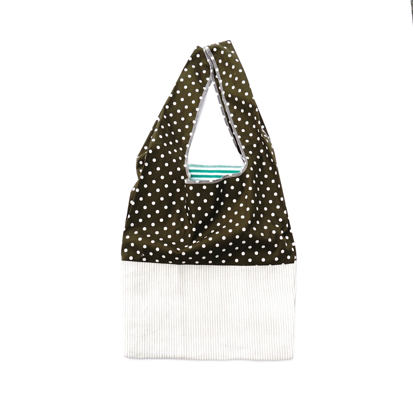 202101ECO13 Shoulder bag / polka dot khaki-white