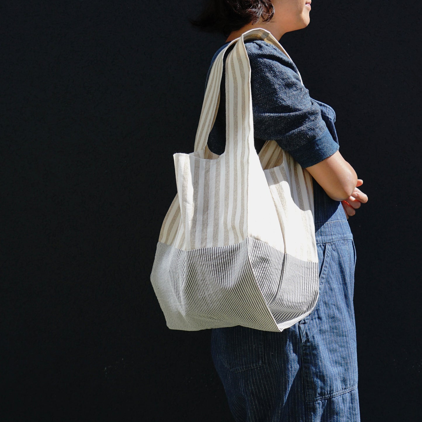 202004ECO01 Shoulder bag / Hickory stripe washer