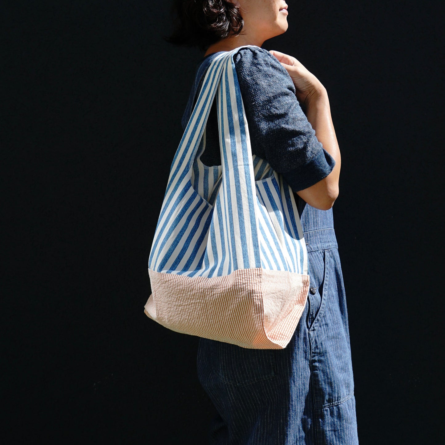 202004ECO02 Shoulder bag / Hickory stripe washer