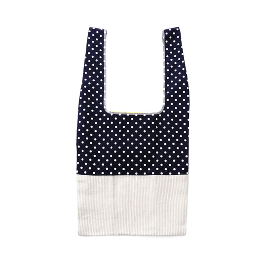 202101ECO12 Shoulder bag / polka dot black-white