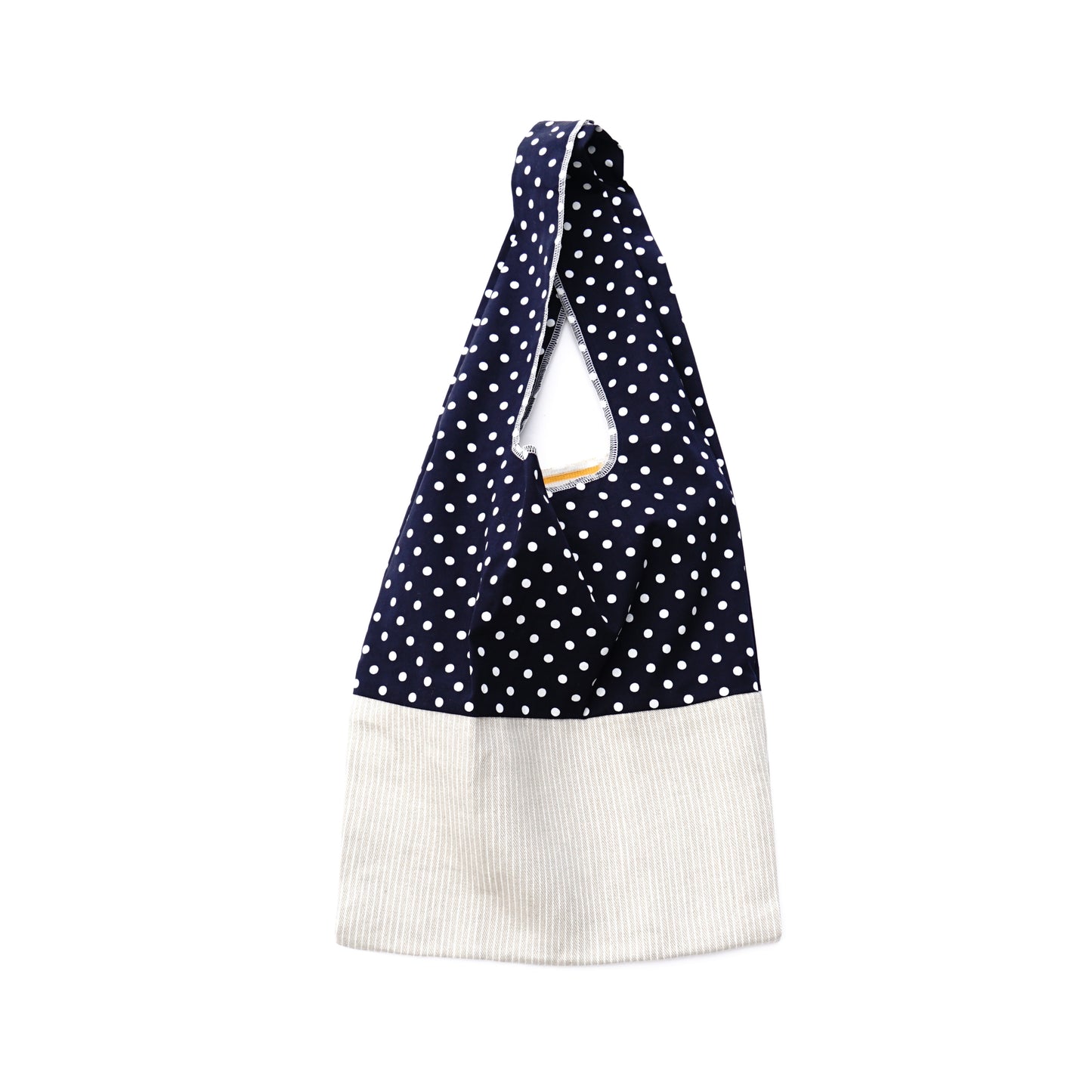 202101ECO12 Shoulder bag / polka dot black-white
