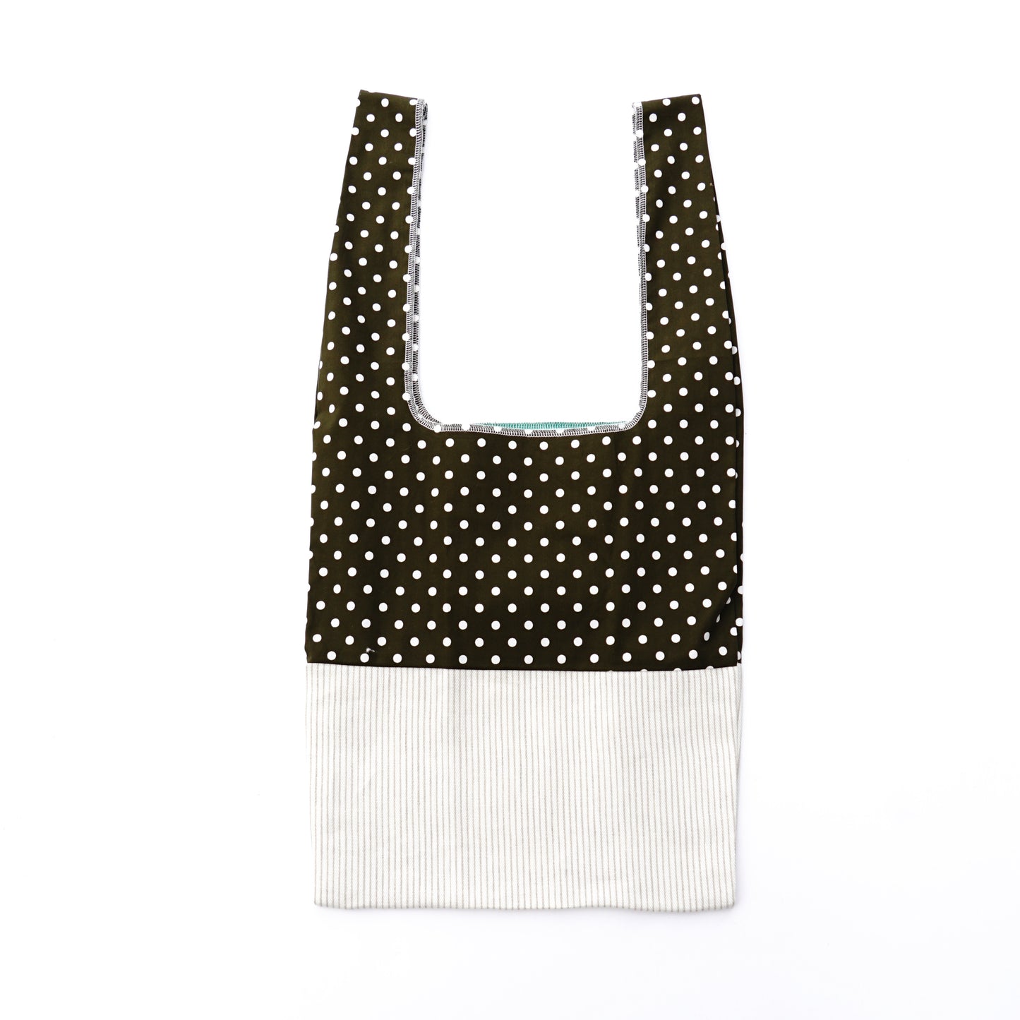 202101ECO13 Shoulder bag / polka dot khaki-white