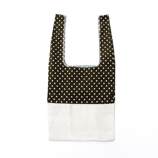 202101ECO13 Shoulder bag / polka dot khaki-white