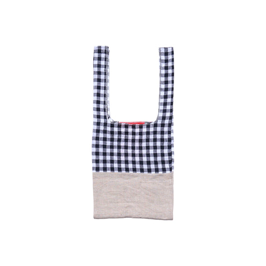 202303ECO05 Shoulder bag / cozy linen gingham-white