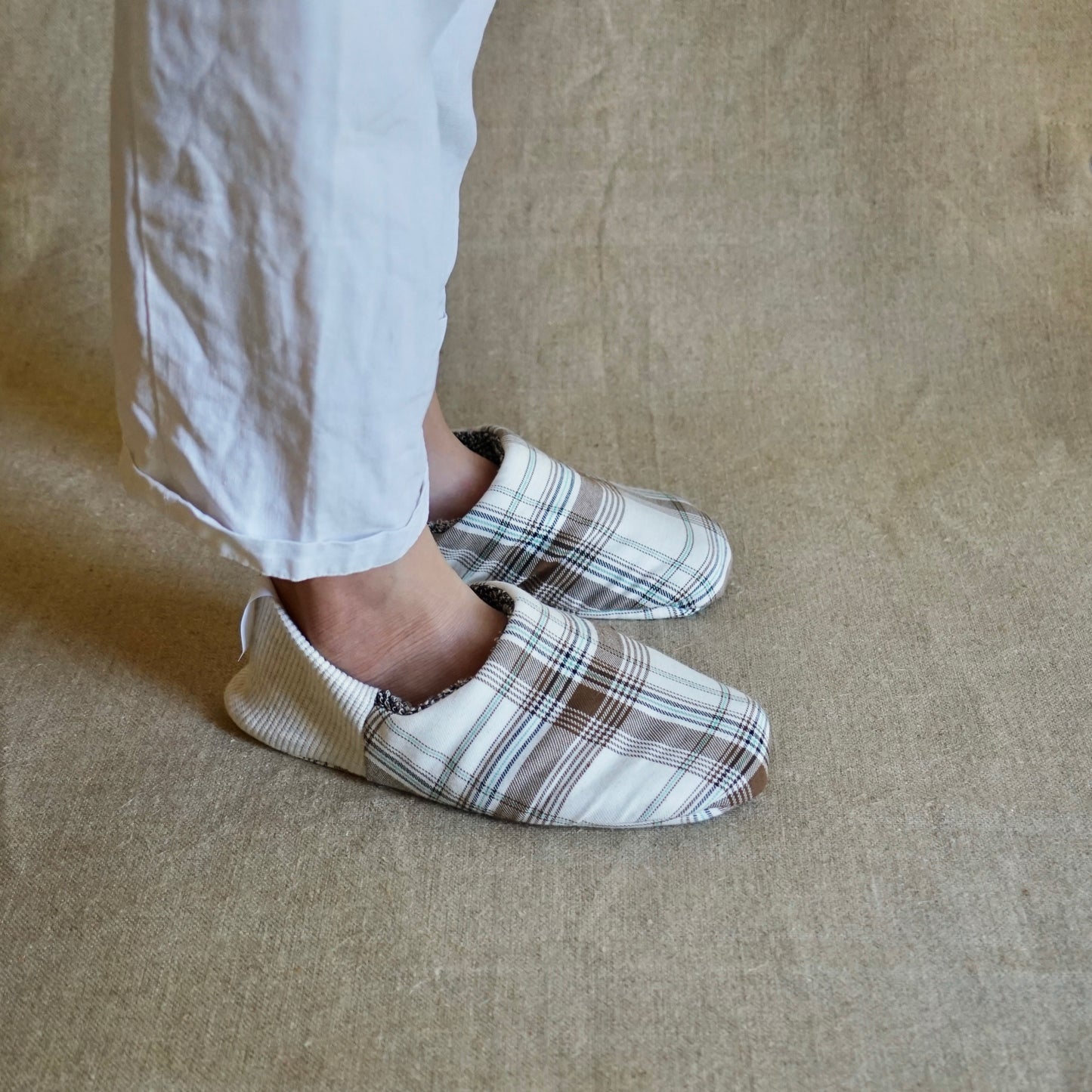 202401MRP04 Linen mixed plaid × Cotton linen russel
