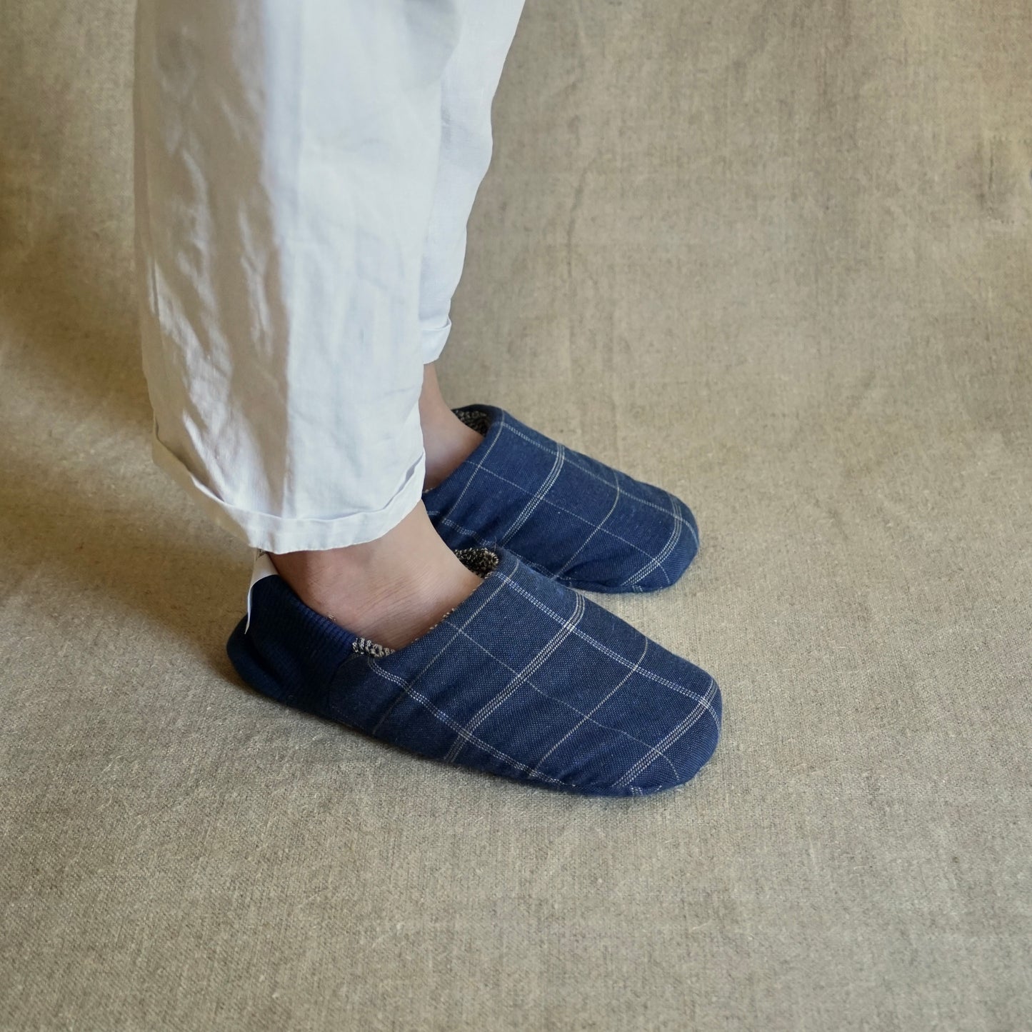 202401MRP05 Linen mixed plaid × Cotton linen russel