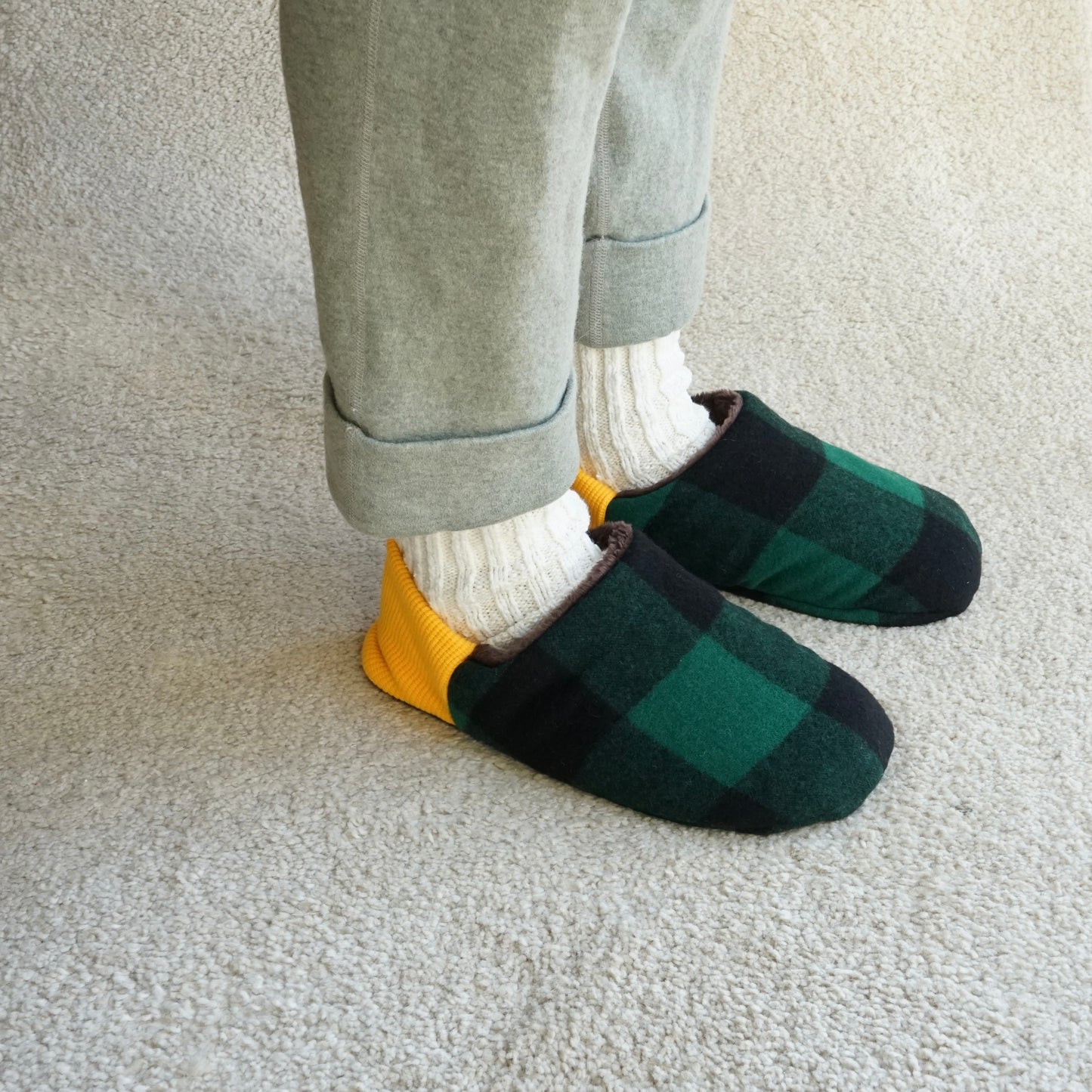 202412MRP08 Flannel block plaid × Fur