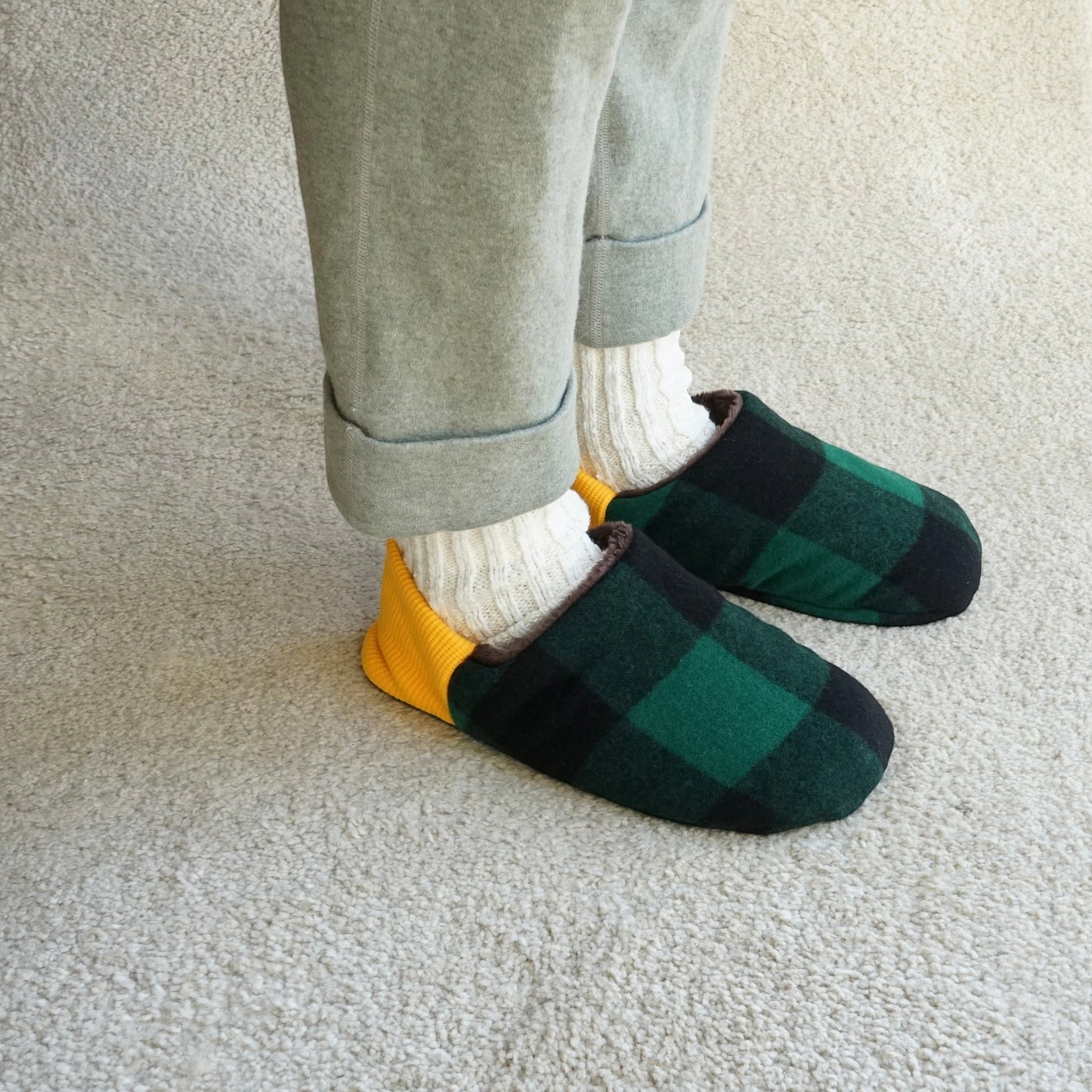 202412MRP08 Flannel block plaid × Fur