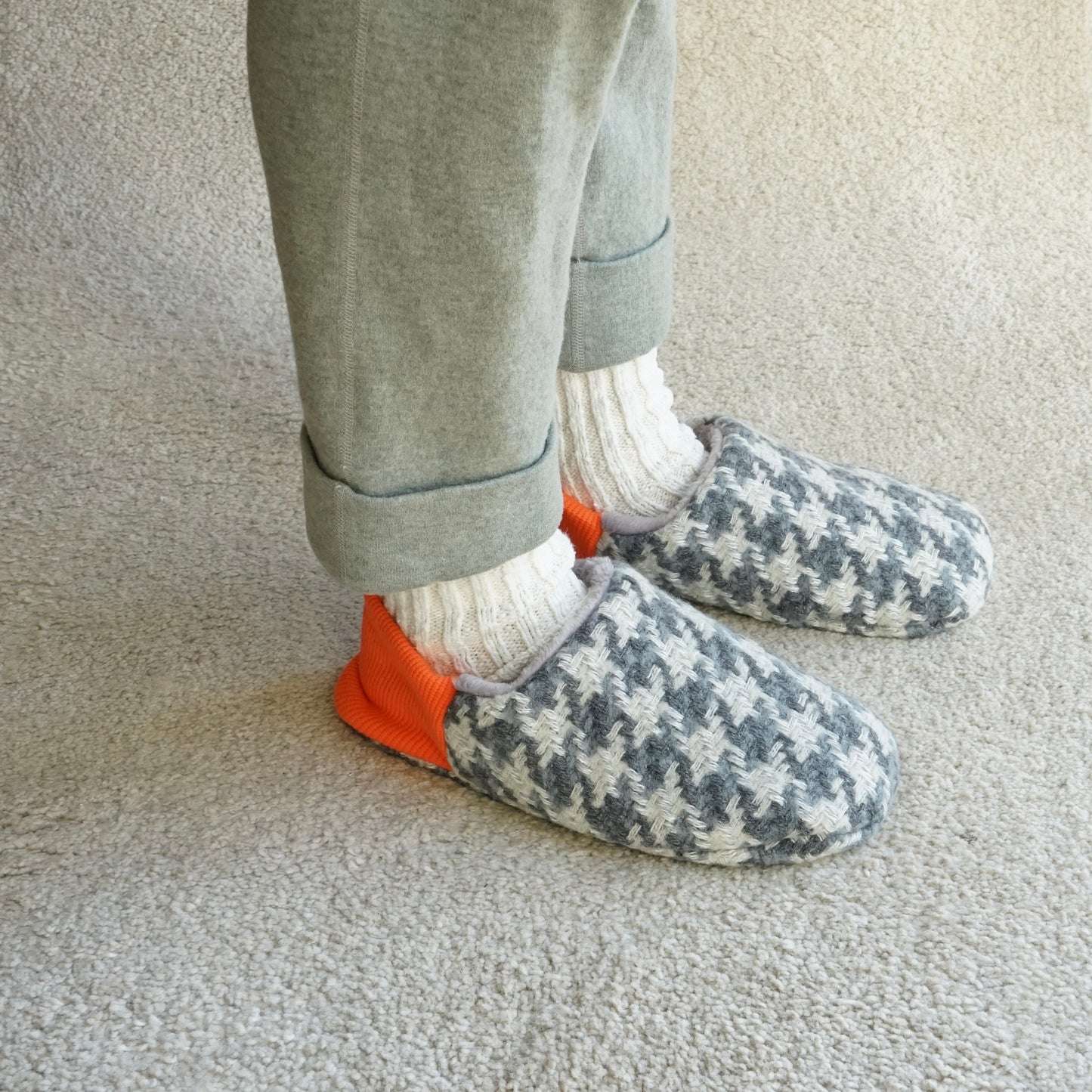 202412MRP28 Houndstooth check tweed × Fur
