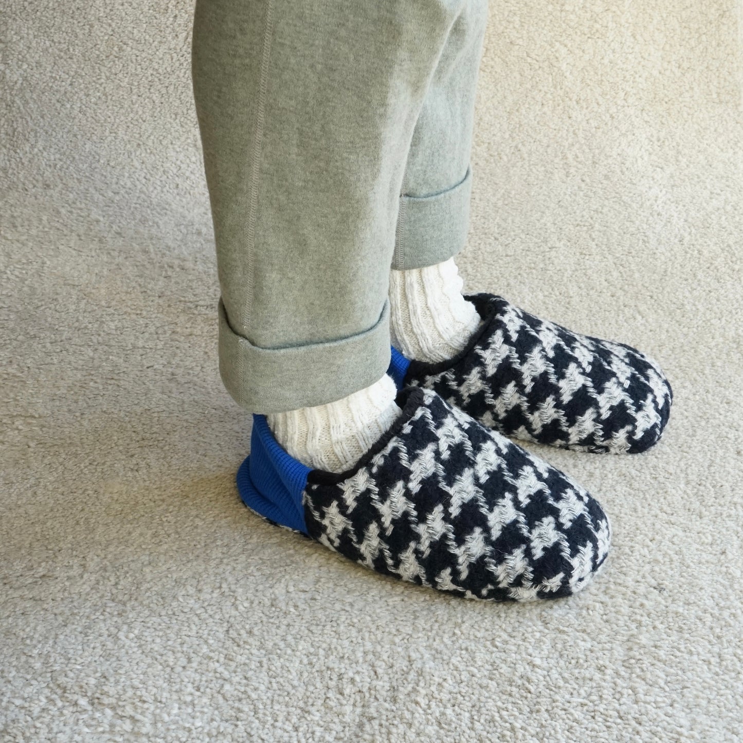 202412MRP29 Houndstooth check tweed × Fur