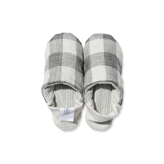 202502MRP26 Linen block plaid × Embossed stripes