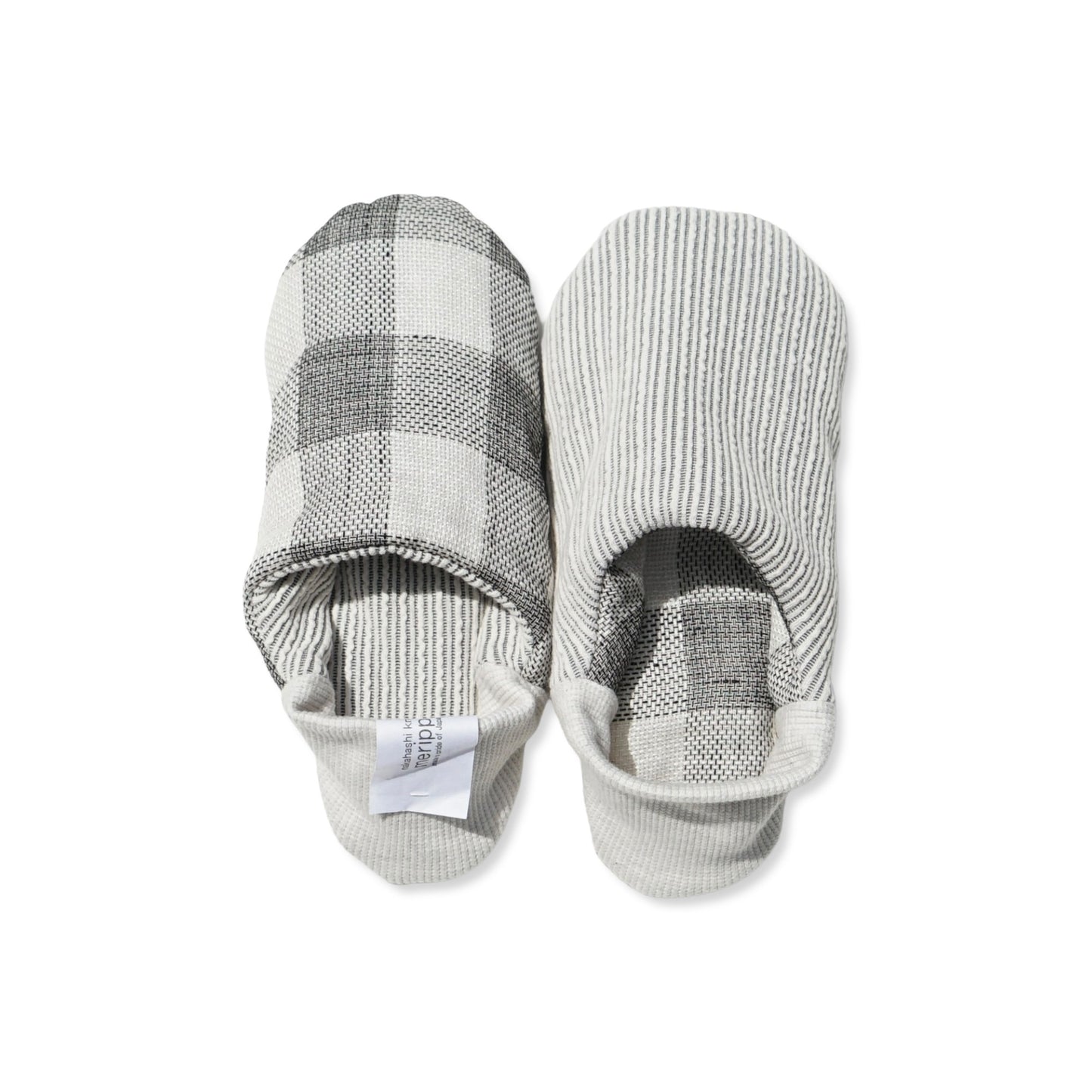 202502MRP26 Linen block plaid × Embossed stripes