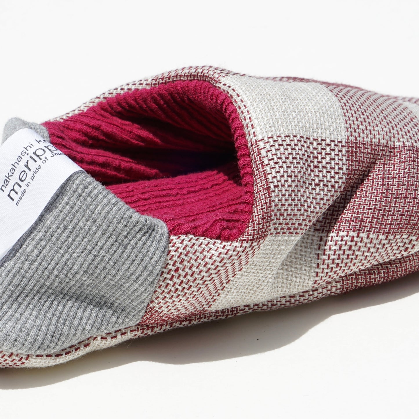 202502MRP27 Linen block plaid × Embossed stripes